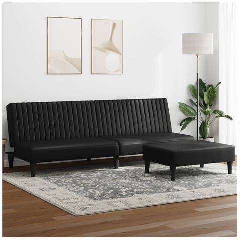 Lusso Casadino -  Set Di Divani 2 Pz Nero In Similpelle - Foto 8