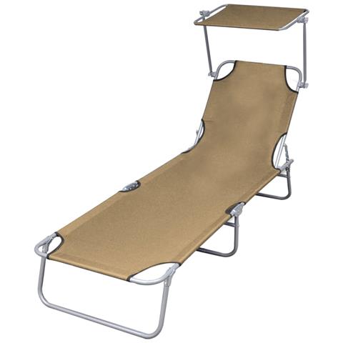 Lettino Prendisole Pieghevole Con Baldacchino In Acciaio Talpa - Foto 2