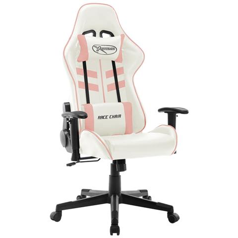 Lusso Casadino - Sedia Da Gaming Bianca E Rosa In Similpelle - Foto 2