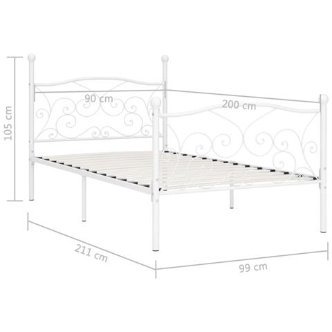 Lusso Casadino -  Giroletto Base Con Doghe Bianco In Metallo 90x200 Cm - Foto 5