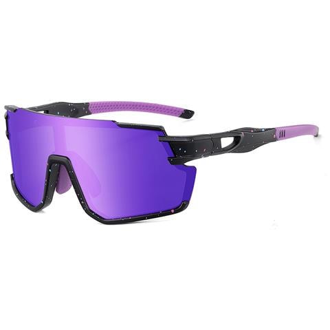 Occhiali Da Sole Sportivi Con Montatura Bianco Sabbia Purple - Foto 1