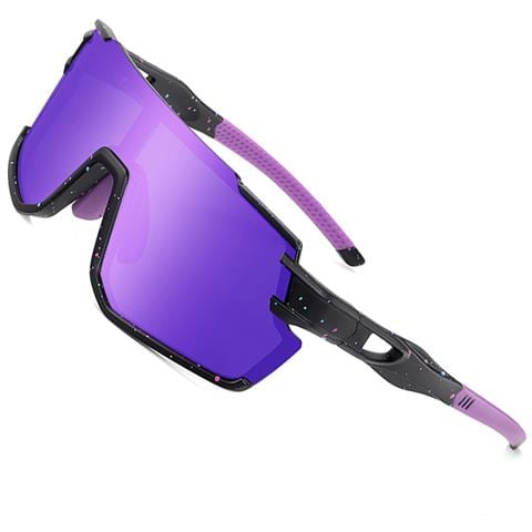 Occhiali Da Sole Sportivi Con Montatura Bianco Sabbia Purple - Foto 3
