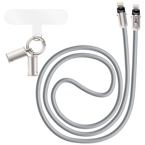 Collana 2 In 1 Cavo Usb-c A Lightning 1,2m, Grigio - Foto 2