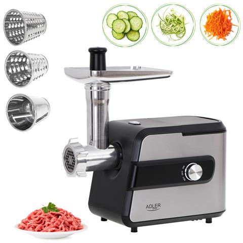 AD 4813 tritacarne 2000 W Nero, Argento - Foto 1