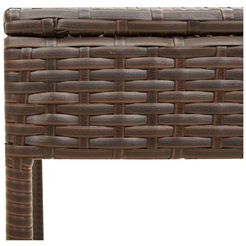 Lettino Prendisole con Baldacchino e Tavolo Marrone Polyrattan - Foto 9