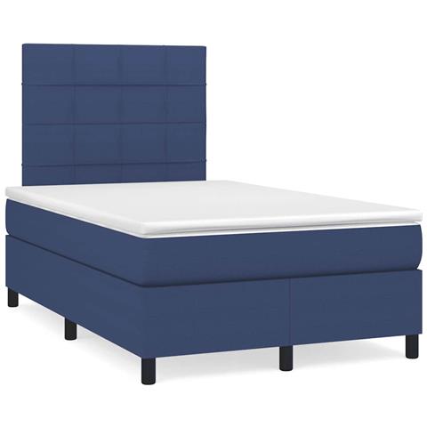 Letto a Molle con Materasso e LED Blu 120x190 cm in Tessuto - Foto 2