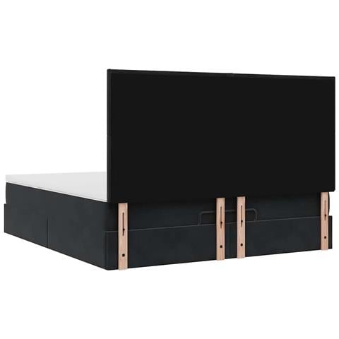 Struttura Letto Pouf con Materassi Nero 180x200 cm in Velluto - Foto 9
