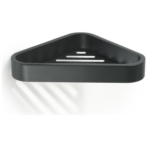 Portaoggetti Angolare Per Doccia Da Muro In Ottone, Acciaio Inox Aisi 304 E Cromall 3283 Serie Outline Nero Opaco - Foto 1