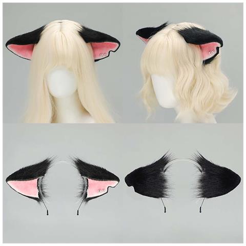 Orecchie Da Bestia Giandu Cosplay - Accessorio Peluche Nero - Foto 7