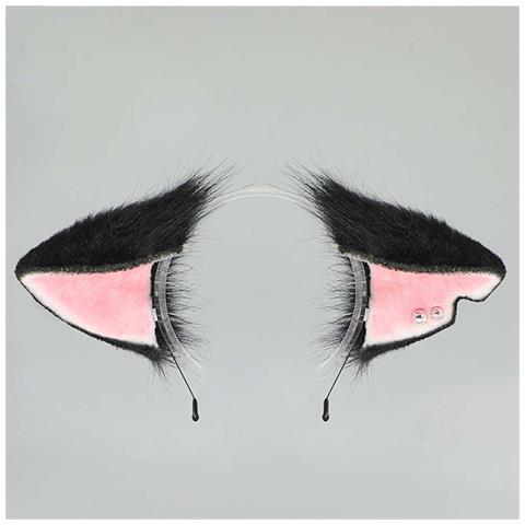 Orecchie Da Bestia Giandu Cosplay - Accessorio Peluche Nero - Foto 1
