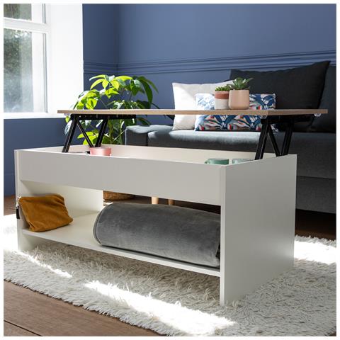 Tavolino Bianco E Legno Hedda - Foto 7