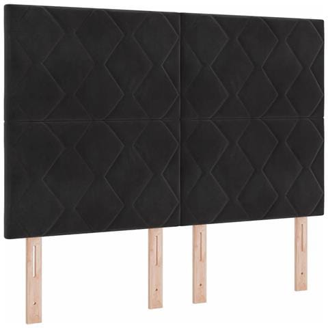 Testiera LED con luci a strisce a LED Nero 160 cm Velluto - Foto 1