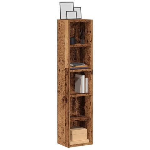 Scaffali Porta CD 2 pz Legno Antico 21x16x93,5 cm in Truciolato - Foto 2