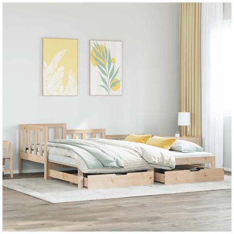 Divano Letto Estraibile con Cassetti senza Materasso 90x200 cm - Foto 2