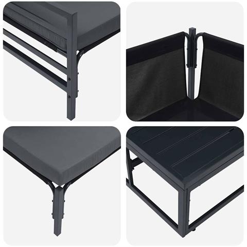 Set Divano da Giardino 14 pcs Antracite Acciaio - Foto 9