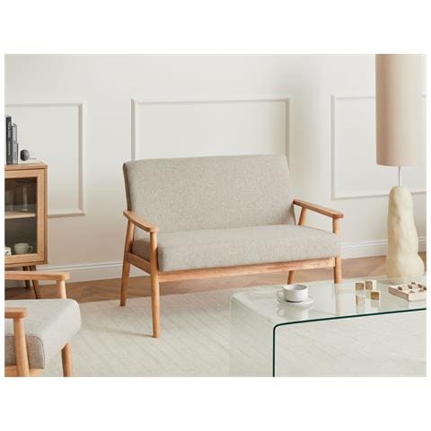 Divano 2 Posti Esrum Tessuto Marrone Chiaro /grigio - Foto 1