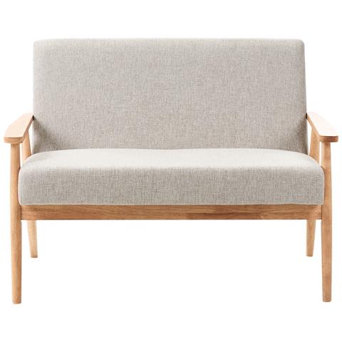 Divano 2 Posti Esrum Tessuto Marrone Chiaro /grigio - Foto 2