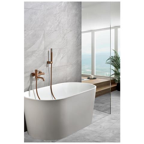 Imex Miscelatore Vasca-doccia Oro Rosa In Ottone Con Tubo Flessibile Pvc 180 Cm Supporto Doccia Abs Maniglia Rotonda Cartuccia Ceramica Ø35 Mm Finitura Pvd Spazzolata - Modello Imex-bdm039-4orc Mo - Foto 1