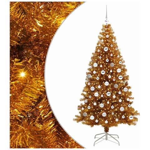 Albero di Natale con 300 LED con supporto Oro 180 cm PET - Foto 1
