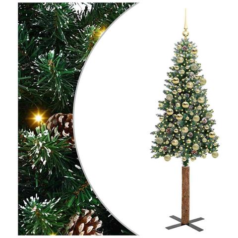 Albero di Natale snodato con 300 LED con supporto Verde 180 cm - Foto 1