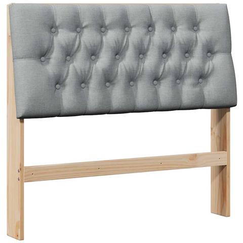 Testiera imbottita Grigio chiaro 100 cm Pino massello - Foto 1