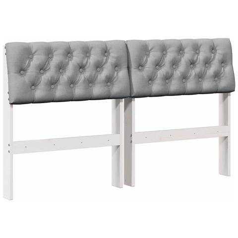 Testiera imbottita Grigio chiaro 150 cm Pino massello - Foto 1