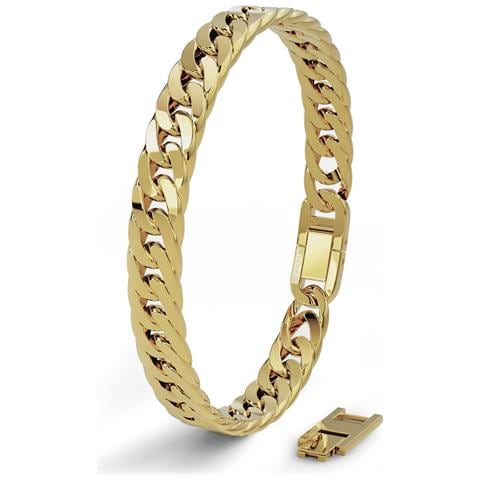 , Bracciale Da Uomo Premium Con Maglie Cubane | Acciaio Chirurgico 316l, Placcato Oro, 20 Cm - Foto 1