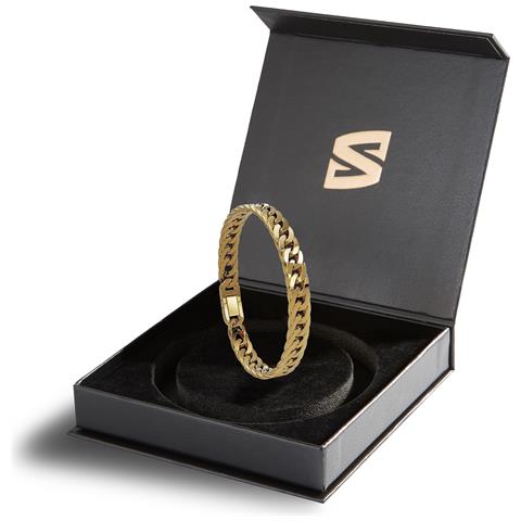 , Bracciale Da Uomo Premium Con Maglie Cubane | Acciaio Chirurgico 316l, Placcato Oro, 20 Cm - Foto 2