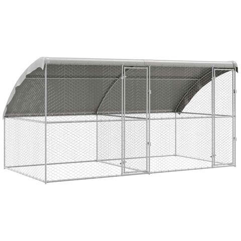 Cuccia per cani 2 pcs Argento 4 x 2 x 2 m Acciaio zincato - Foto 1