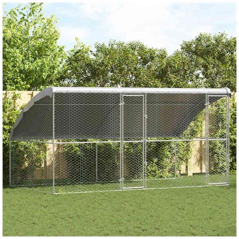 Cuccia per cani 2 pcs Argento 4 x 2 x 2 m Acciaio zincato - Foto 2
