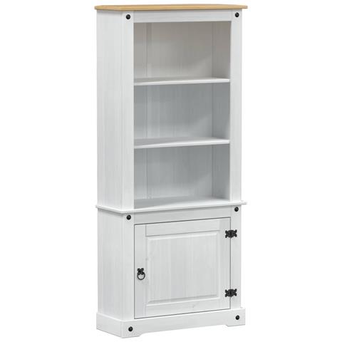 Credenza Bianco 74 x 38 x 170 cm Pino massello - Foto 1