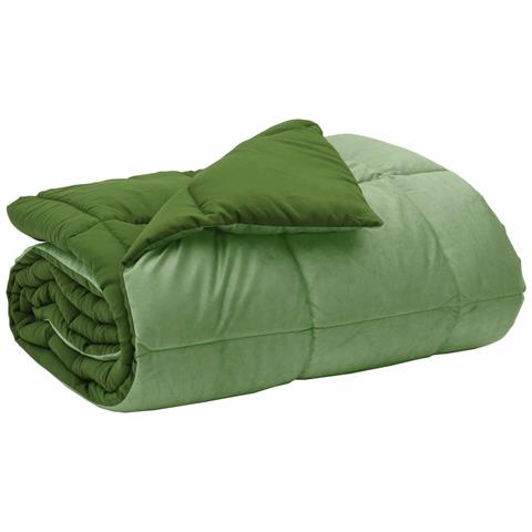 Duvet Invernale Trapuntato Verde 135 x 200 cm Microfibra - Foto 1