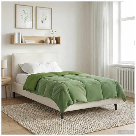 Duvet Invernale Trapuntato Verde 135 x 200 cm Microfibra - Foto 2
