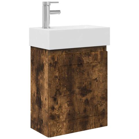 Mobile bagno con rubinetto Rovere Fumo 45,5 x 22,5 x 84 cm - Foto 1