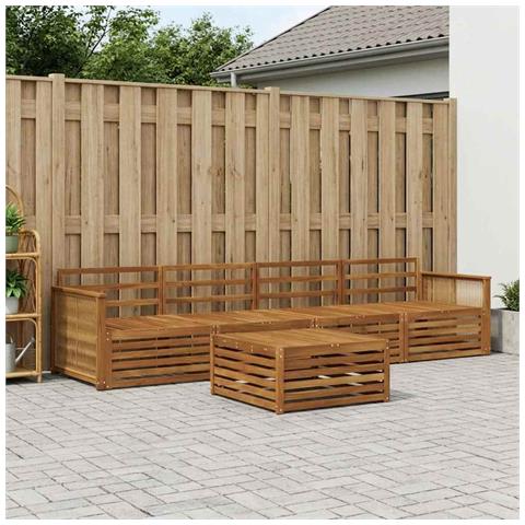 Set di divani da esterno 5 pcs Naturale - Foto 2