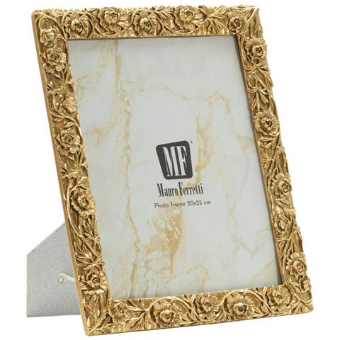 Cornice Portafoto Poppy Oro Con Decoro A Papaveri 20x25 Cm - Foto 1