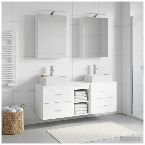 Set di mobili per il bagno 5 pcs Bianco - Foto 2