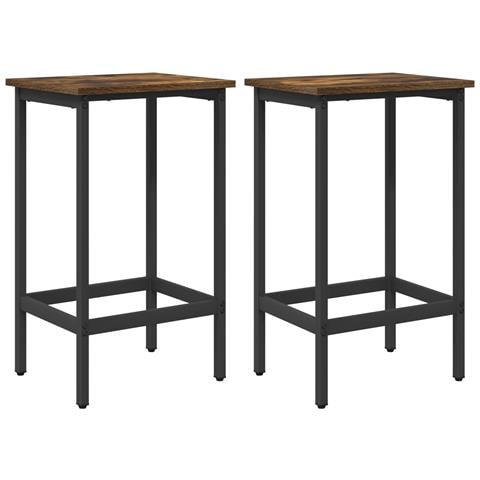 Sgabello da bar 2 pz Rovere Fumo 40 x 32 x 74 cm - Foto 1