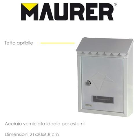 Cassetta Postale MAURER In Acciaio Verniciato Nero - Con Tetto E Serratura