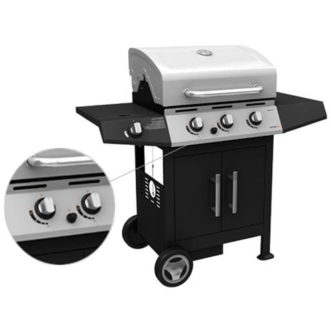 Barbecue a gas con fornello e griglia con bruciatore in acciaio 130x53x105 - Foto 2