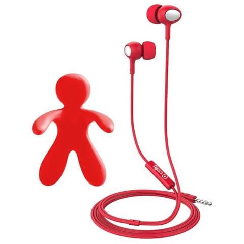 Cesare & Augusto Kit Auricolare Stereo a Filo + Profumatore da Auto Colore Rosso - Foto 1