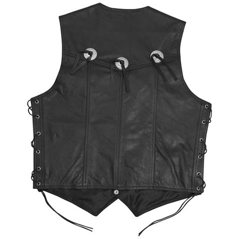 Gilet Pelle Moto Custom Chopper Stile Biker Vintage Nero 3xl - Foto 2