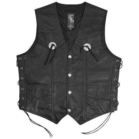 Gilet Pelle Moto Custom Chopper Stile Biker Vintage Nero 3xl - Foto 4