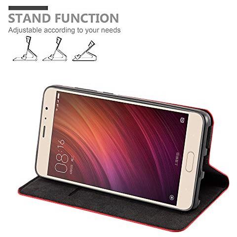 Custodia Compatibile Con Xiaomi Redmi Pro In Rosso Mela - Coperchio Protettiva Con Chiusura Magnetica, Funzione Stand E Tasca Per Le Carte - Foto 2