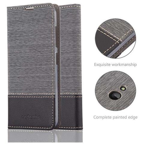 Custodia Compatibile Con Nokia Lumia 540 In Grigio Nero - Coperchio Protettiva Con Chiusura Magnetica, Funzione Stand E Tasca Per Le Carte - Foto 9