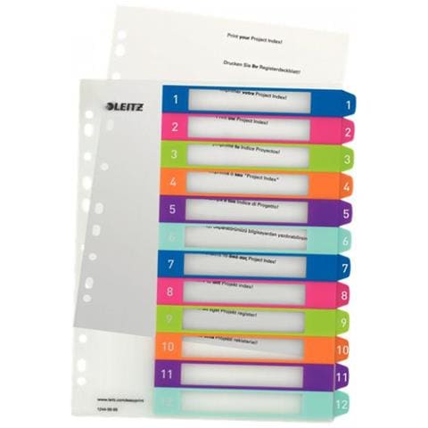 Leitz 12440000 - Mehrfarben - Polypropylene (pp) - Numerisch - Portrt - A4+ (1244-00-00)  - Foto 1