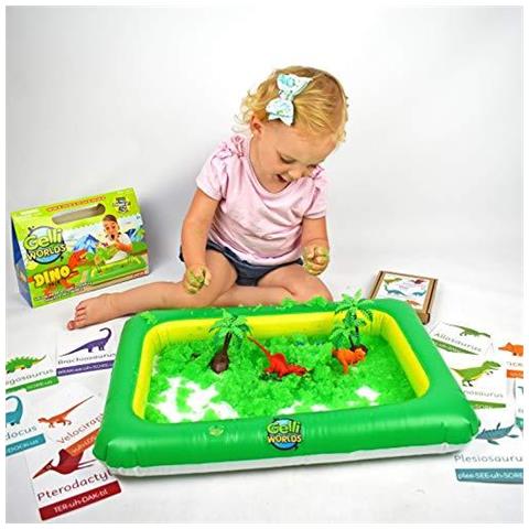 Gelli Mondi Dino Pack Verde Dino Figure Del Giocattolo 5 Usare Pack Sensoriali Per Bambini E Fantasioso Set Da Gioco - Foto 4