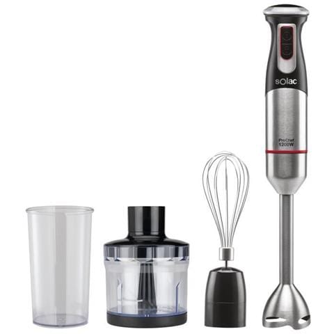 Prochef 1200 - Frullatore A Immersione E Accessori 1200 W - Funzione Turbo - Lama E Piedino In Acciaio Inossidabile - Grigio, Nero E Rosso - Foto 1