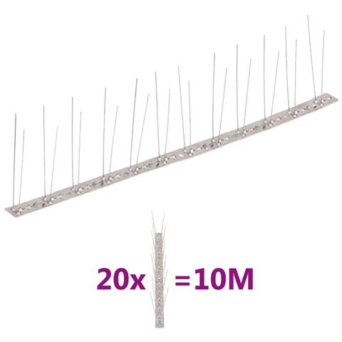 Set Dissuasori per Uccelli e Piccioni 20 pz Acciaio 2 File 10 m - Foto 1