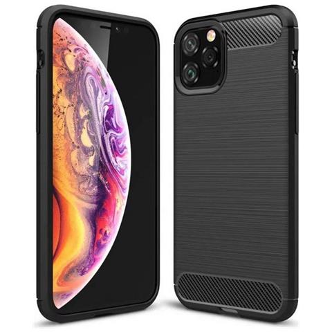 Maxy Custodia B-case Tpu Silicone Cover Case Per Apple Iphone 12 - 12 Pro Carbon Metal Black - Foto 1